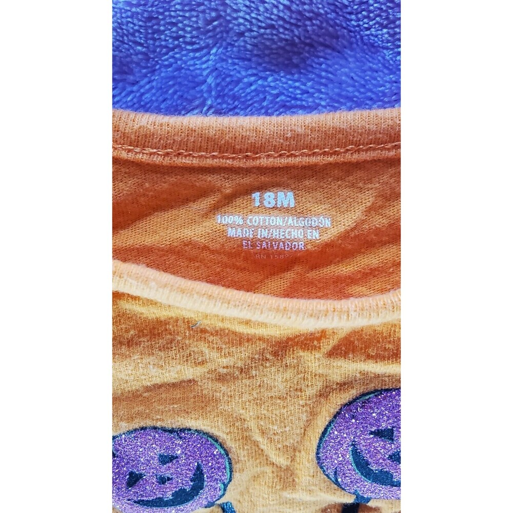 18 Months Owl Orange Halloween Glitter Pumpkin Hearts Bats Cute Shirt - Picture 7 of 8